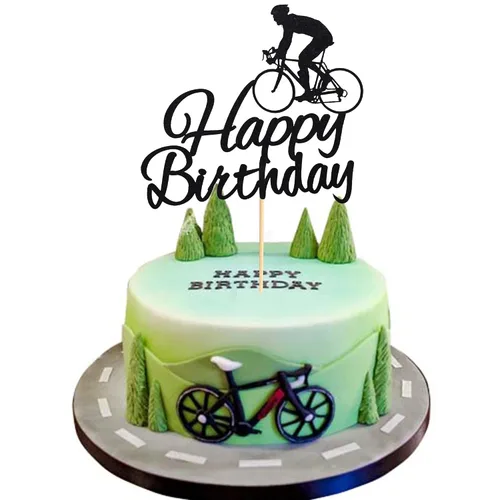 Miniatura 5 de 1 adorno para pastel de cumpleaños, decoración de pastel de fiesta de cumpleaños, decoración de pastel con temática deportiva Bicicleta