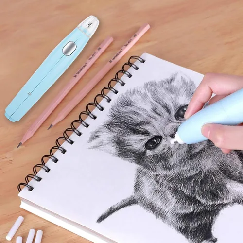 Miniatura 7 de Borradores eléctricos, borradores eléctricos recargables con 16 repuestos de borrador, borrador a pilas para artistas, dibujo, lápices, dibujo