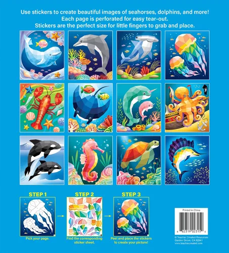 Miniatura 4 de Teacher Created Resources Ocean Life Mosaicos modernos se adhieren a los números (TCR10324)