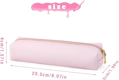Miniatura 7 de iSuperb Estuche de lápiz PU Bolsa de cuero para lápices Bolsa delgada Bolsa de papelería encantadora Bolsa de cosméticos portátil Bolsa organizadora