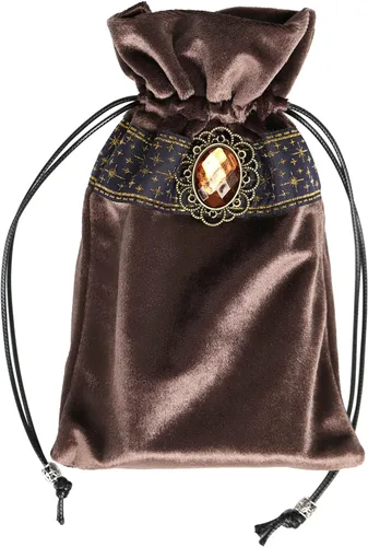 Miniatura 4 de Mantel de tarot de altar - 25.6 x 25.6 pulgadas - Terciopelo Wicca de adivinación con bolsa de cartas de tarot (café oscuro)