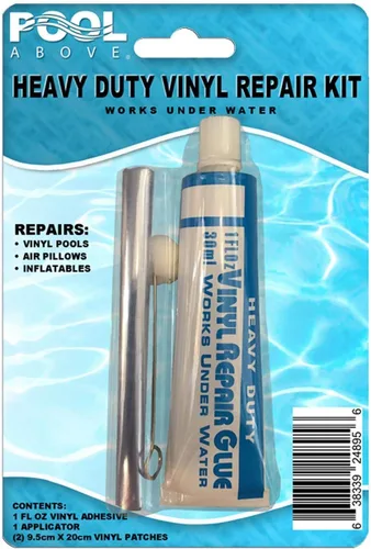 Miniatura 4 de Kit de parches de reparación de vinilo resistente para reparación de revestimientos de piscina sobre el suelo; inflables de pegamento y parches; Azul