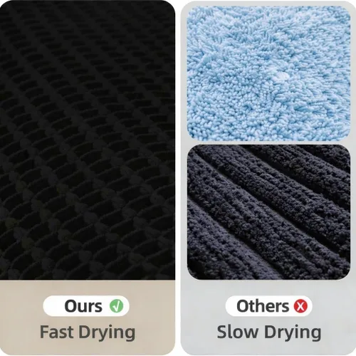 Miniatura 8 de Tapete de Baño Waffle Mejorado – Ultra Suave, Súper Absorbente y Alfombra Antideslizante con Borlas, Lavable a Máquina, Respaldo de Goma para Baño