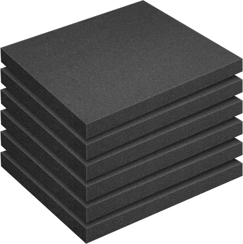 6 hojas de espuma de poliuretano, 16 x 12 x 1.5 pulgadas, insertos de espuma cortables para estuches, almohadillas de espuma de embalaje para caja