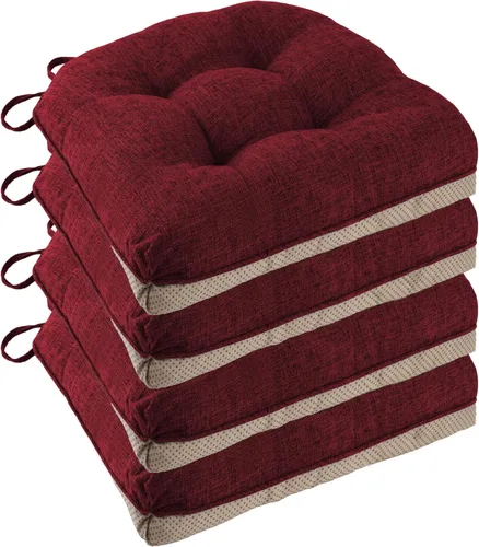 Miniatura 11 de Cojines Antideslizantes para Sillas de Comedor Juego de 4 Cojines para Sillas de Cocina 18"x18"x3" Cojines para Sillas Acolchados Cómodos y Suaves