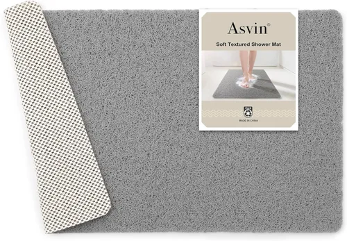 Miniatura 19 de Asvin Tapete de Baño con Textura Suave, para Ducha, Bañera, 24x16 Pulgadas, Libre de Ftalatos, Antideslizante, Tapetes Cómodos para Bañera