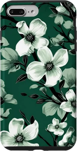 Miniatura 12 de White Dogwood Flower Pattern Green Black & White Case for iPhone 17