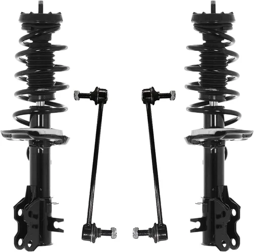 Miniatura 86 de Detroit Axle - Kit de 4 barras estabilizadoras delanteras para Ford F-150 2021 2022 2023 2024, 2 puntales con resorte helicoidal, 2 eslabones