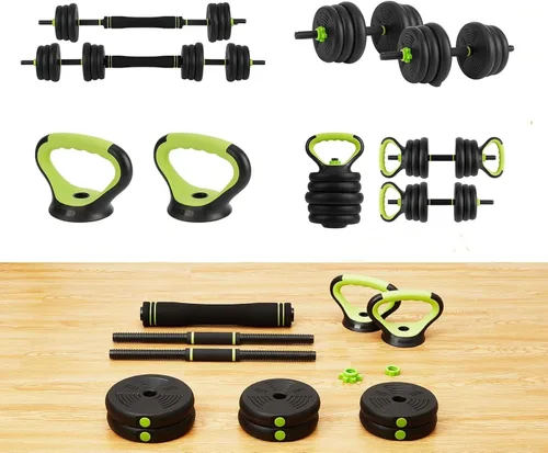 Juego de mancuernas ajustables de 44 libras, pesas ajustables como mancuernas/pesas rusas para gimnasio en casa Redonda