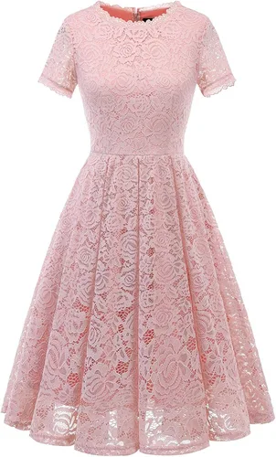 DRESSTELLS - Vestido de té para dama de honor elegante con encaje floral para cóctel vestido vintage formal