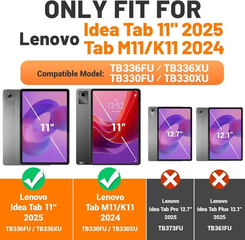 Miniatura 2 de ZenRich Funda resistente para Lenovo Idea Tab 11 2025 / K11 Gen 2 / Xiaoxin Pad 11 / M11 de 11 pulgadas resistente a prueba de golpes con soporte