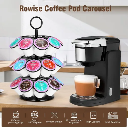 Miniatura 2 de ROWISE Soporte para cápsulas de café, organizador de carrusel de cápsulas de café