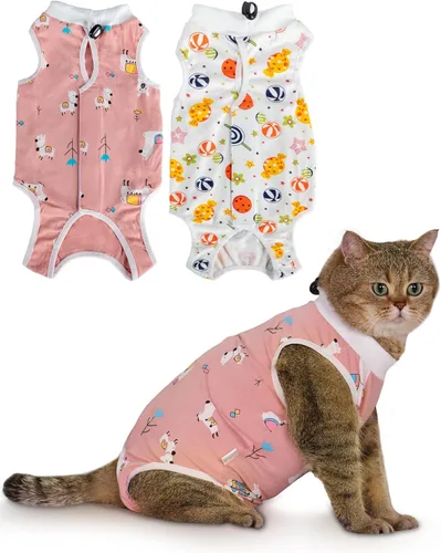 Miniatura 8 de ANWA Traje de recuperación de gato, mameluco transpirable para gato después de la cirugía, traje de recuperación de cirugía de gatito, heridas Alpaca