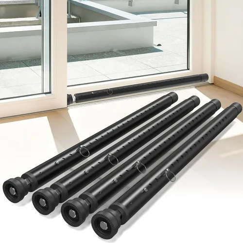 Barra de Seguridad para Puerta Corrediza, Barra de Seguridad Interior para Ventana, Barra de Seguridad Ajustable de 17-50 Pulgadas para negro
