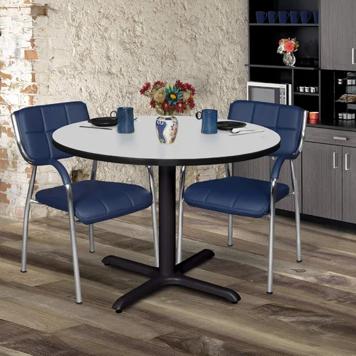Miniatura 6 de Regency Cain - Mesa redonda para sala de descanso de 48 pulgadas con parte superior laminada duradera, superficie resistente a arañazos y manchas