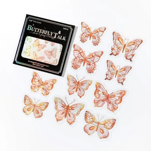 Miniatura 7 de Calcomanías de bronceado PET para álbum de recortes, kit de álbumes de recortes, mariposa brillante, papel estético, planificador de diario