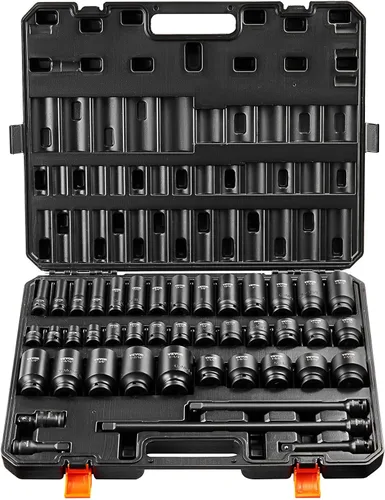 Miniatura 18 de VEVOR Impact Drive - Juego de llaves de vaso de 1/2 pulgada, 19 piezas SAE, surtido de enchufes estándar, (3/8 pulgadas a 1-1/2 pulgadas) enchufes