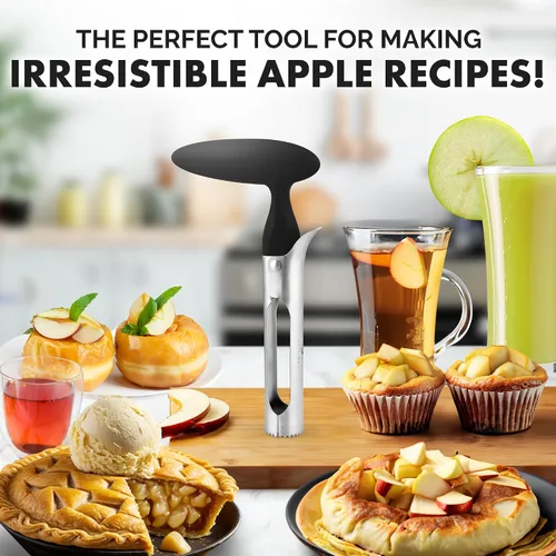 Miniatura 6 de Zulay Kitchen Herramienta Premium para Descorazonar Manzanas - Hojas Ultra Afiladas de Acero Inoxidable y Serradas para Descorazonar Fácilmente