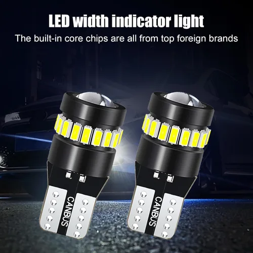 Miniatura 5 de ZKFAR 2 bombillas LED T10, 18SMD 3014 1SMD 3030, 155 lúmenes, luz súper brillante 6500K, luz blanca, luz LED para el ancho del coche, luz