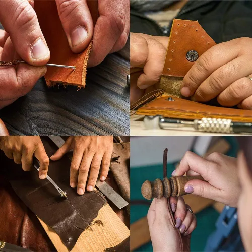 Miniatura 4 de Kit de herramientas de trabajo de cuero Dorhui con bolsa de almacenamiento personalizada, herramientas de estampado de cuero, fabricación artesanal