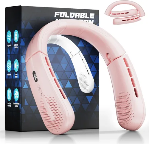 Miniatura 10 de ChillGo Ventilador de cuello portátil – Flujo de aire turbo ampliado de 8400 RPM – Ventilador personal recargable de enfriamiento portátil de 5200