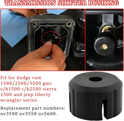 Miniatura 4 de Buje de cambio para palanca de cambios Dodge Ram Jeep GM de transmisión manual NV3500 NV3550 NV5600, reemplazo directo en negro