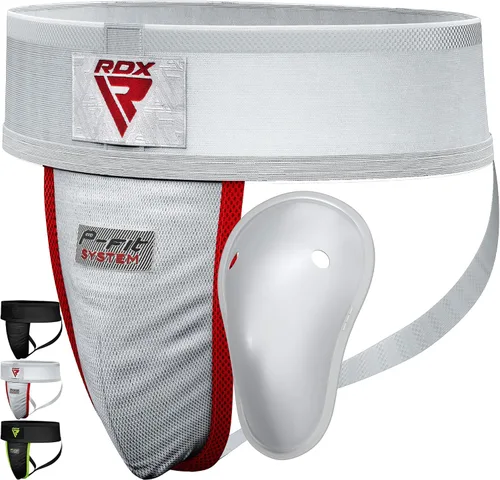 Miniatura 7 de RDX Protector de Ingle para Hombre, Copa para Boxeo, Kickboxing, MMA, Muay Thai, Entrenamiento de Lucha, Protector de Ingle Ventilado Ajustable