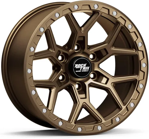 Miniatura 8 de RockTrix RT107 rueda de 17 pulgadas compatible con Toyota Tacoma 2001+, 4Runner 2002+, FJ Cruiser, Tundra 99-06, patrón de pernos 6x5.5" 6x139.7