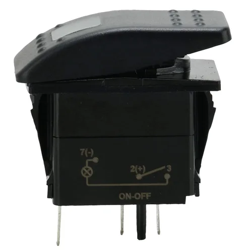 Miniatura 5 de Amarine Made Paquete de 2 interruptores basculantes LED impermeables de 12 V y 20 amperios para barco, SPST 3P, con luz (verde)