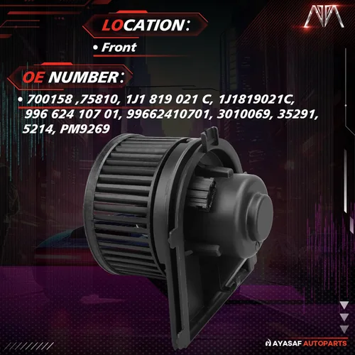Miniatura 2 de 700158 Conjunto de motor de soplador HVAC apto para VW Beetle/Golf/GTI/Jetta, para Porsche Cayman/Boxster/911. para Audi TT/TT Quattro