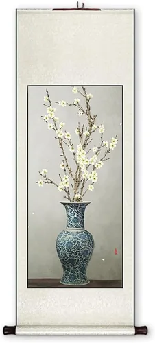 Miniatura 17 de Xzhipeng Pergamino Pintura colgante vertical Flor pájaro Pintura china Porche Pasillo Pasillo Pintura colgante Pergamino Sala de estar Comedor
