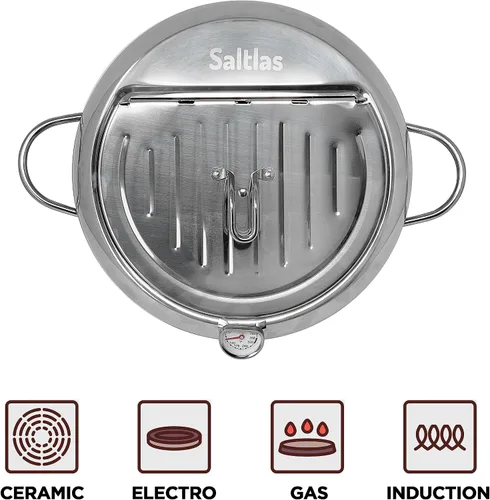 Miniatura 4 de Saltlas Olla Freidora Profunda (°F), 11"/4.4Qt (4.2 L) Olla de Freír Tempura Extra Grande con Tapa, Olla de Freír de Acero Inoxidable 304