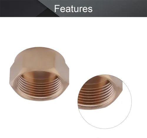 Miniatura 3 de Othmro 2 unids 3/8 de oro de tubería de montaje de válvula de latón hexagonal rosca hembra conector de manguera de rosca fina para tuberías de agua