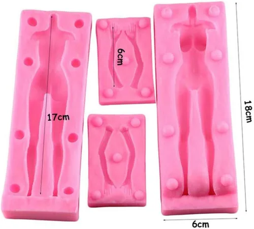 Miniatura 2 de 3D - Molde de silicona para tartas de arcilla desnuda, molde de silicona de cuerpo desnudo femenino para arcilla, fondant, decoración de pasteles