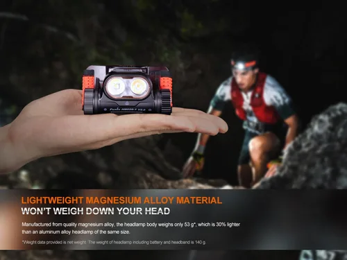 Miniatura 7 de Fenix HM65R-T V2.0 - Linterna frontal para correr, luz blanca de 1600 lúmenes y haz doble blanco cálido, recargable USB-C, ligero y largo tiempo