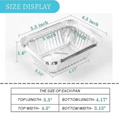 Miniatura 3 de Sartenes de aluminio pequeños de 1 libra con tapas (paquete de 40 – 5 x 4 pulgadas), utensilios de cocina desechables – tapas de cartón