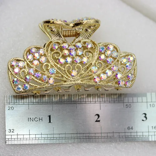 Miniatura 6 de Faship Pinzas para el cabello con diamantes de imitación AB brillantes
