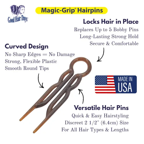 Miniatura 4 de Good Hair Days Juego de 10 horquillas Magic-Grip - Negro