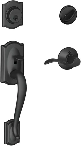 Miniatura 6 de Schlage F60 V CAM 716 ACC - Juego de manijas para puerta de entrada con manija Accent, diseño Camelot, cerradura de entrada con llave de lado único