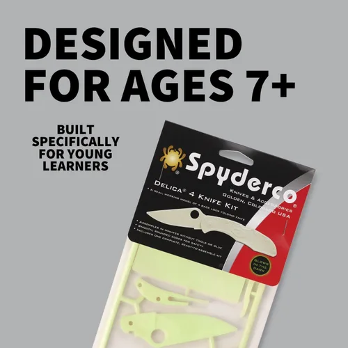 Miniatura 2 de Spyderco Delica - Juego de 4 cuchillos de plástico, brilla en la oscuridad y fácil personalización - PLKIT1