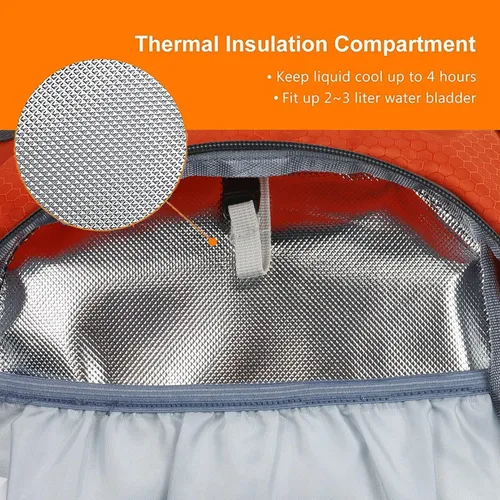 Miniatura 4 de Mochila de senderismo impermeable para ciclismo, 15L, ligera, duradera, para esquí, snowboard, correr, ciclismo MTB Naranja