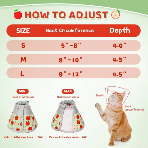 Miniatura 4 de Collar de cono de gato suave para dejar de lamer, ajustable, plegable, ligero, conos para gatitos después de la cirugía, recuperación para gatos