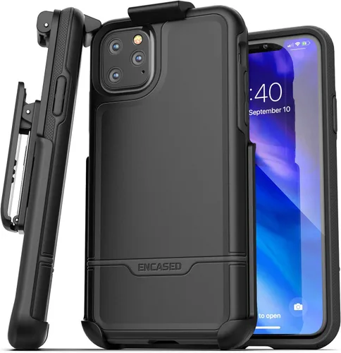Miniatura 17 de ENCASED Funda para cinturón con clip para iPhone 11 (2019 Rebel Armor) Funda protectora resistente de cuerpo completo con soporte (Negro)