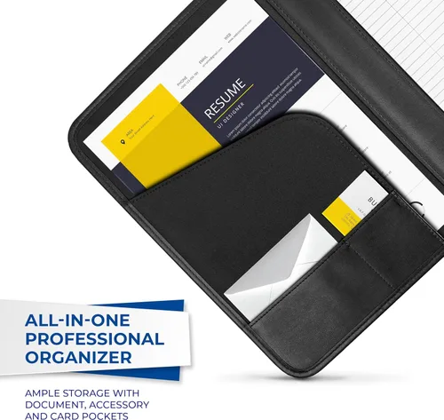 Miniatura 7 de Samsill Professional Padfolio - Currículum/cartera comercial, almacenamiento de documentos, tarjeta comercial y anotador de bolsillo