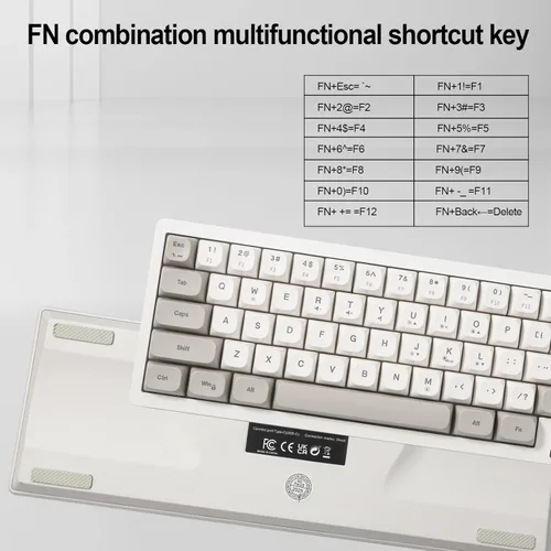 Miniatura 4 de Teclado de membrana RGB para juegos con cable. Teclado de computadora LED cremoso mini del 65%. Pequeño teclado ergonómico con clic con teclas ABS