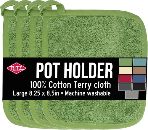 Miniatura 8 de RITZ Agarraderas para ollas y salvamanteles de rizo: Resistente al calor sin igual, duradero 100% algodón – Diseñado ergonómicamente para un agarre