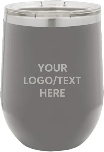 Miniatura 11 de Vaso personalizado de 12 onzas, vino sin tallo con tapa, tu logotipo grabado en Estados Unidos, tazas personalizadas de acero inoxidable