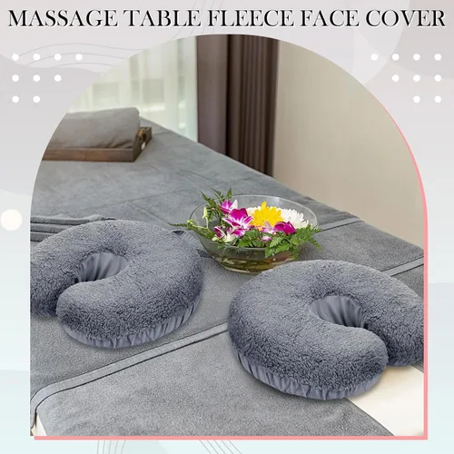 Miniatura 5 de Mixweer 2 fundas de almohada para reposacabezas de mesa de masaje de forro polar de 14.6 x 13 pulgadas, almohadilla de almohada para reposacabezas