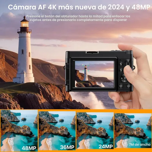 Miniatura 3 de 4K Digital Camera for Photography Auto-Focus Vlogging Camera for YouTube Video with 3'' 180° Flip Screen 16X Anti-Shake 4K Camera Compact Cameras