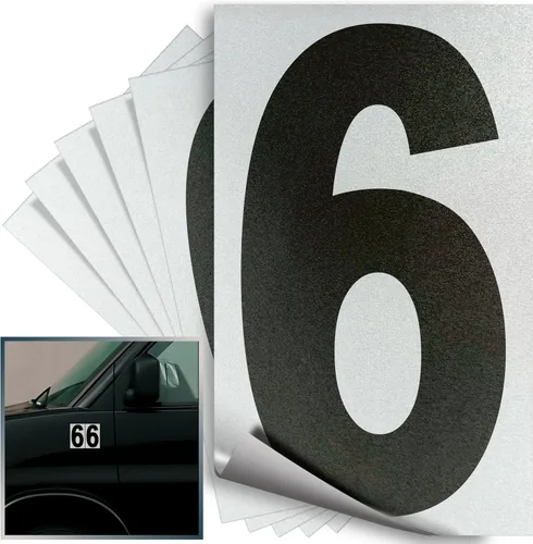 Miniatura 124 de iSYFIX Calcomanías de vinilo negro número 0 (Zero) – Paquete de 6 calcomanías de 1.5 pulgadas – Calcomanías de alta calidad, fondo reflectante